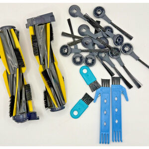 Robot Vacuum Brush Replacement Kit – 2 Rollers + 12 Side Brushes + 4 Cleaning